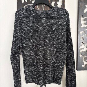 Ribbed sweater with open back detail